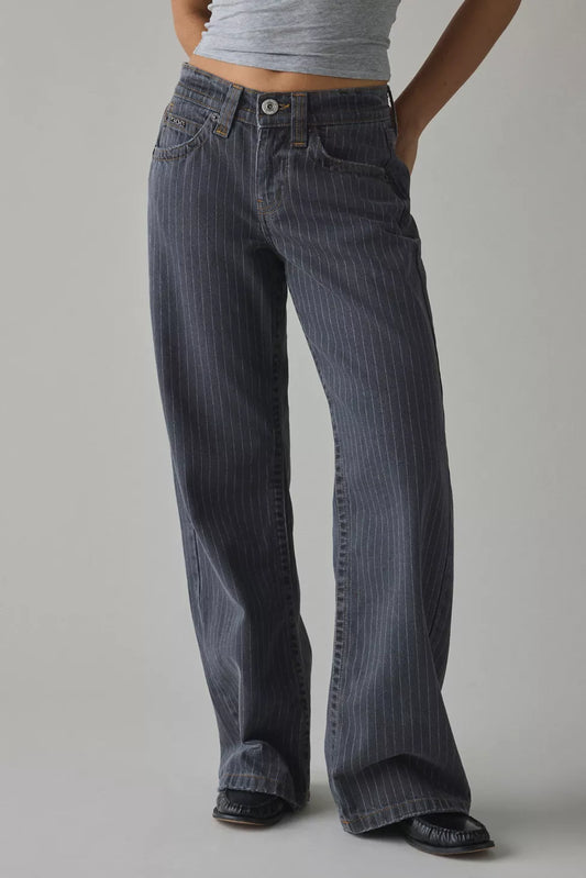 Kayla Printed Pinstripe Jeans